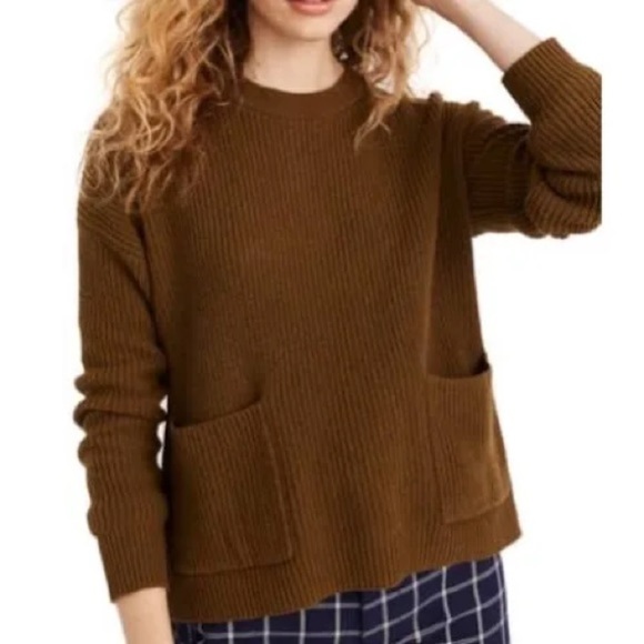 MADEWELL Patch Pocket Asparagus Green Sweater - Picture 2 of 5